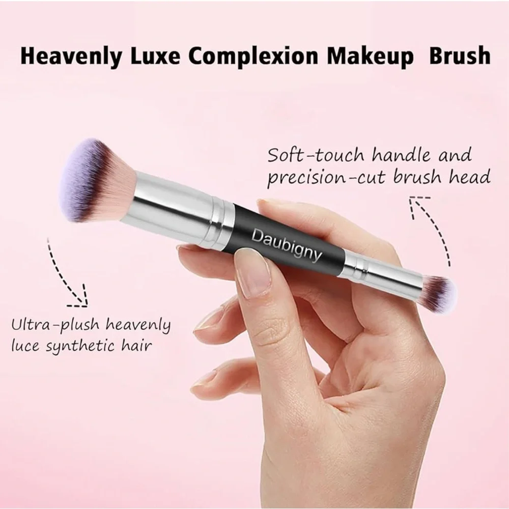 Daubigny Dual-ended Foundation Concealer Brush for Liquid Cream Powder Blending